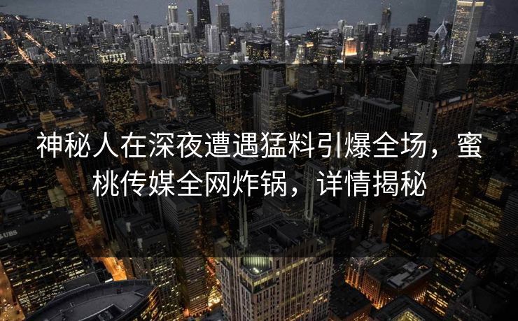 神秘人在深夜遭遇猛料引爆全场，蜜桃传媒全网炸锅，详情揭秘